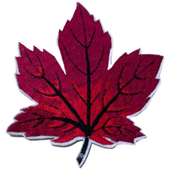 Herbstblatt-Herbstblatt-Emblem-Aufnäher zum Aufbügeln, Rot