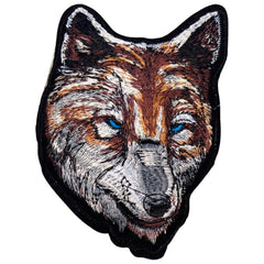 Wolf-Wölfe-Kopf-Emblem-Aufnäher zum Aufbügeln