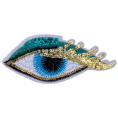 Augen-Pailletten-Wimpern-Emblem-Patch zum Aufbügeln rechts
