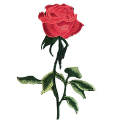 Rose am Stiel-Emblem zum Aufbügeln