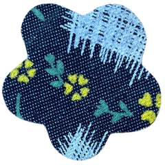 Blumen-Denim-Denim-Emblem-Aufnäher zum Aufbügeln, Gelb