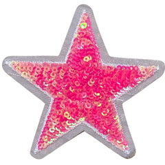 Stern-Pailletten-Glitzer-Emblem-Aufnäher zum Aufbügeln, Rosa