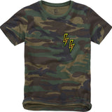 Twee maal de v op een t-shirtje met camouflage print