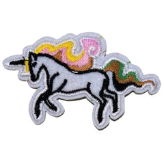 Einhorn-Emblem-Aufnäher zum Aufbügeln, weiß