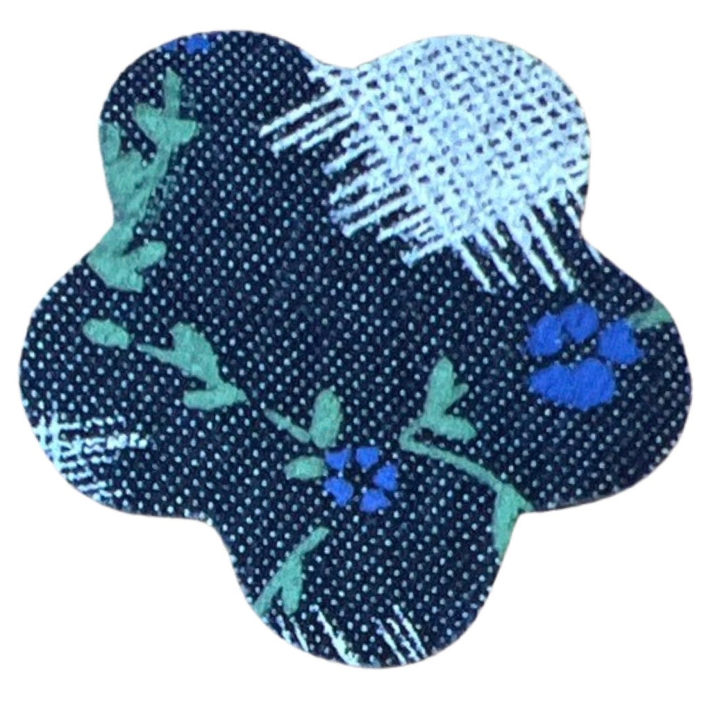 Bloem Denim Spijkerstof Strijk Embleem Patch Blauw