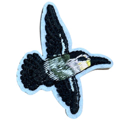 Kolibri-Vogel-Emblem-Aufnäher zum Aufbügeln, Schwarz