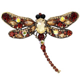 Broche Sierspeld Libelle Dragonfly Coffee Bruin