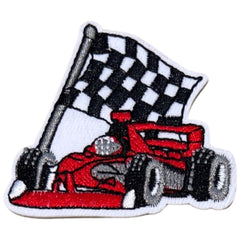 Formel 1. Rennwagen-Finish-Flaggen-Emblem-Aufnäher zum Aufbügeln