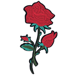 Aufnäher mit Aufnäher „Rose Roses On Stem Flowers“ zum Aufbügeln mit Emblem