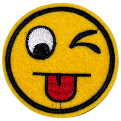 Emoji Smiley Wink Flirt Emblem Aufnäher zum Aufbügeln