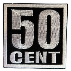 50-Cent-Text-Emblem-Aufnäher zum Aufbügeln