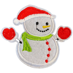 Schneemann Schneemann Weihnachten Winter Emblem Aufnäher zum Aufbügeln
