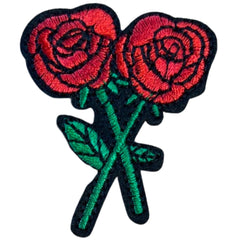 Rosen, Rosen am Stiel, Emblem-Aufnäher zum Aufbügeln