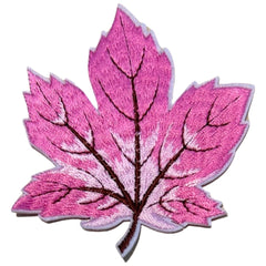 Herbstblatt-Herbstblatt-Emblem-Aufnäher zum Aufbügeln, Rosa