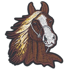 Pferde-Emblem-Aufnäher zum Aufbügeln, braun