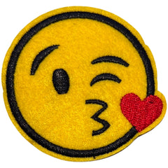 Emoji-Smiley-Kuss-Kuss-Emblem-Aufnäher zum Aufbügeln