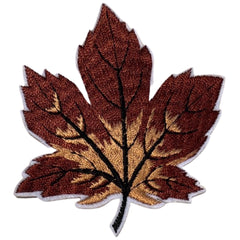 Herbstblatt-Herbstblatt-Emblem-Aufnäher zum Aufbügeln, braun