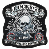 Lucky 7 Live To Ride Biker XXL-Emblem-Aufnäher zum Aufbügeln