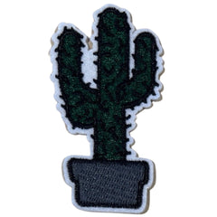 Kaktus-grauer Topf-Emblem-Aufnäher zum Aufbügeln