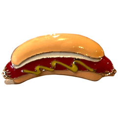 Hot Dog Emaille Pin