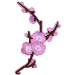 Emblem-Aufnäher zum Aufbügeln mit Blüten-Blumenzweig, rechts