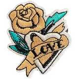 Love Tattoo Strijk Embleem Patch Beige