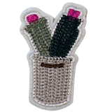 Cactus Bloempot Strijk Embleem Patch