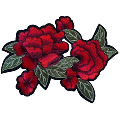 Pfingstrosen-Wildrosenzweig-Logo-Aufnäher zum Aufbügeln