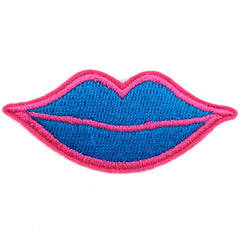 Mund Blaue Lippen Emblem Aufnäher zum Aufbügeln