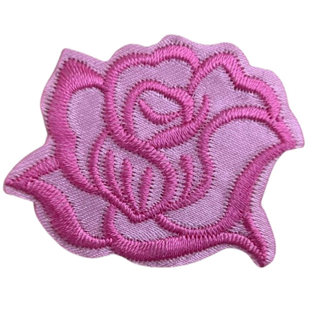 Roze Roosje Strijk Stofembleem Patch