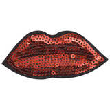 Pailletten lippen strijkpatch – decoratieve iron-on applicatie voor kleding en accessoires