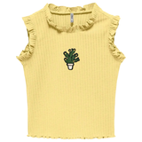 Cactus In Pot Met Vruchten op een geel shirtje