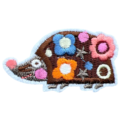 Igel Igel Flower Power Aufnäher mit Emblem zum Aufbügeln
