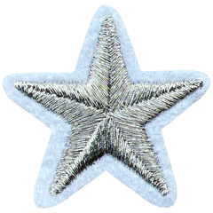 Stern-Sternchen-Emblem zum Aufbügeln in Silber