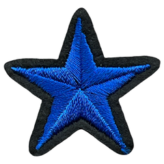 Stern-Eisen-Emblem-Aufnäher, blau