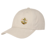 Anker Boei Strijk Embleem Patch Beige op een beige cap