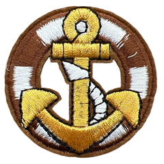 Anker-Boje-Bügel-Emblem-Patch braun