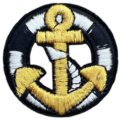 Anker-Boje-Bügel-Emblem-Aufnäher, dunkelblau