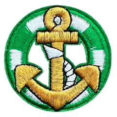 Anker-Boje-Bügel-Emblem-Aufnäher grün