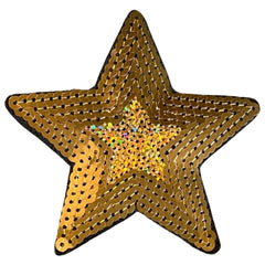 Aufnäher mit goldenem Stern-Paillette-Emblem zum Aufbügeln