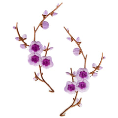Blüten-Blumen-Flieder-Lila-Emblem-Patch-Set zum Aufbügeln