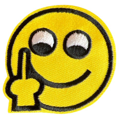 Emoji Smiley Bügelemblem Aufnäher Zeigefinger