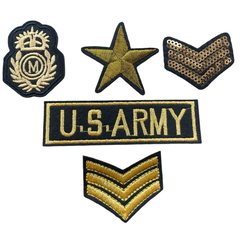 Goldenes US Army Patch-Set 5-teilig