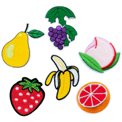 Obst Bügelbild Emblem Flicken Set A 6-teilig