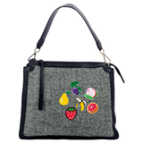 Fruit Strijk Embleem Patch Set 6 stuks op een canvas tas