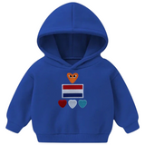 Ik Hou Van Holland Strijk Embleem Patch Set 5 stuks op een kleine blauwe hoodie