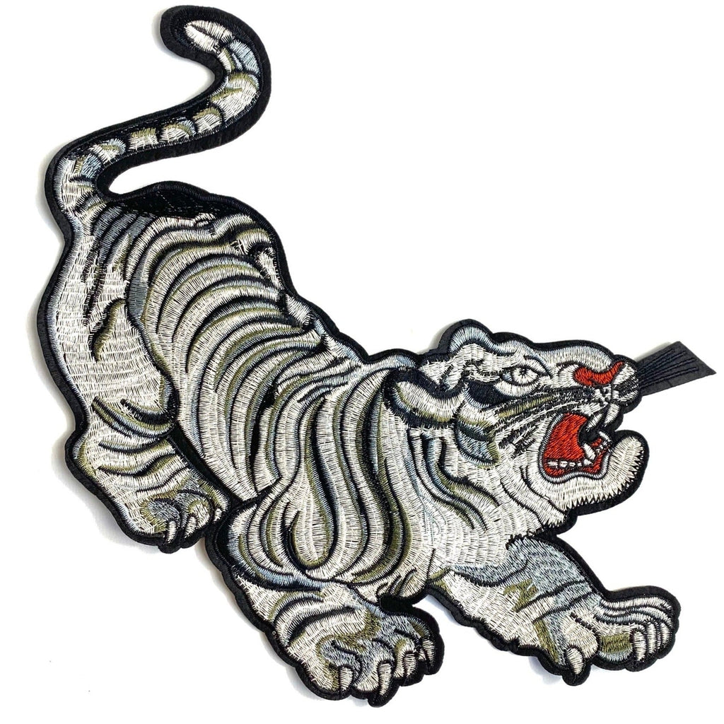 Geborduurde Siberische tijger XXL patch – tiger iron-on embleem