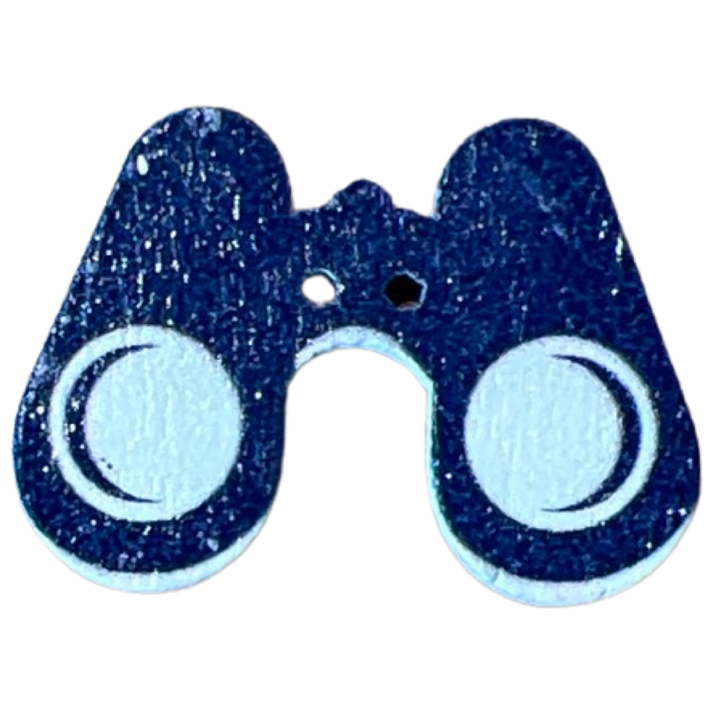 Houten opnaai knoop met verrekijker in maritieme stijl