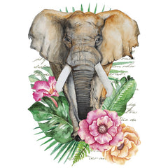 Bügelbild Elefant Tropisch