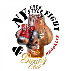 Boxing NY Free Style Fight Club Brooklyn Aufnäher zum Aufbügeln, groß